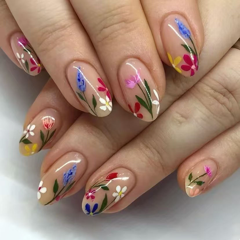 Nail Art Design - 24 pièces simples amande ongles conseils