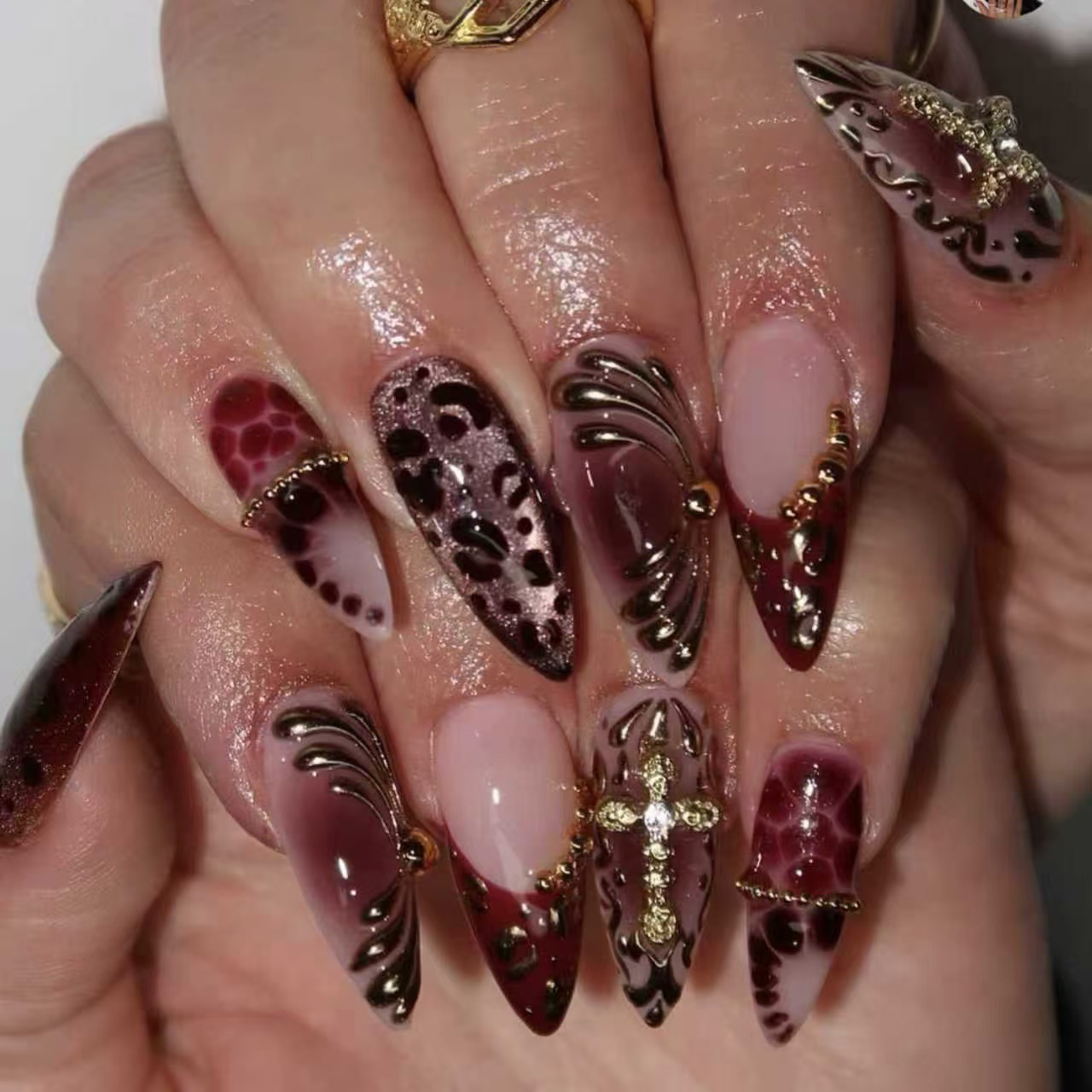 Nail Art Design - Faux ongles moyens pour femmes, dégradé