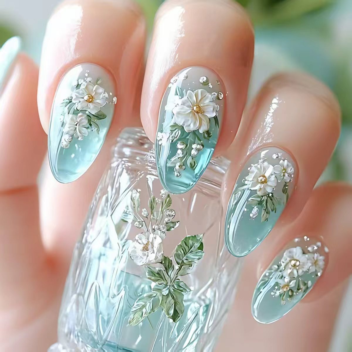 Nail Art Design - Faux ongles moyens pour femmes et