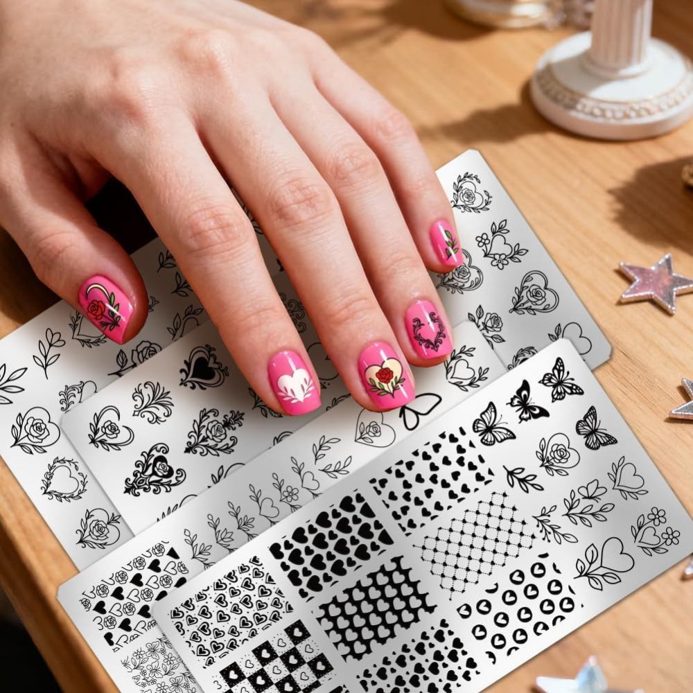 Lot de 4 plaques de stamping p - Nail Art Love avis et prix