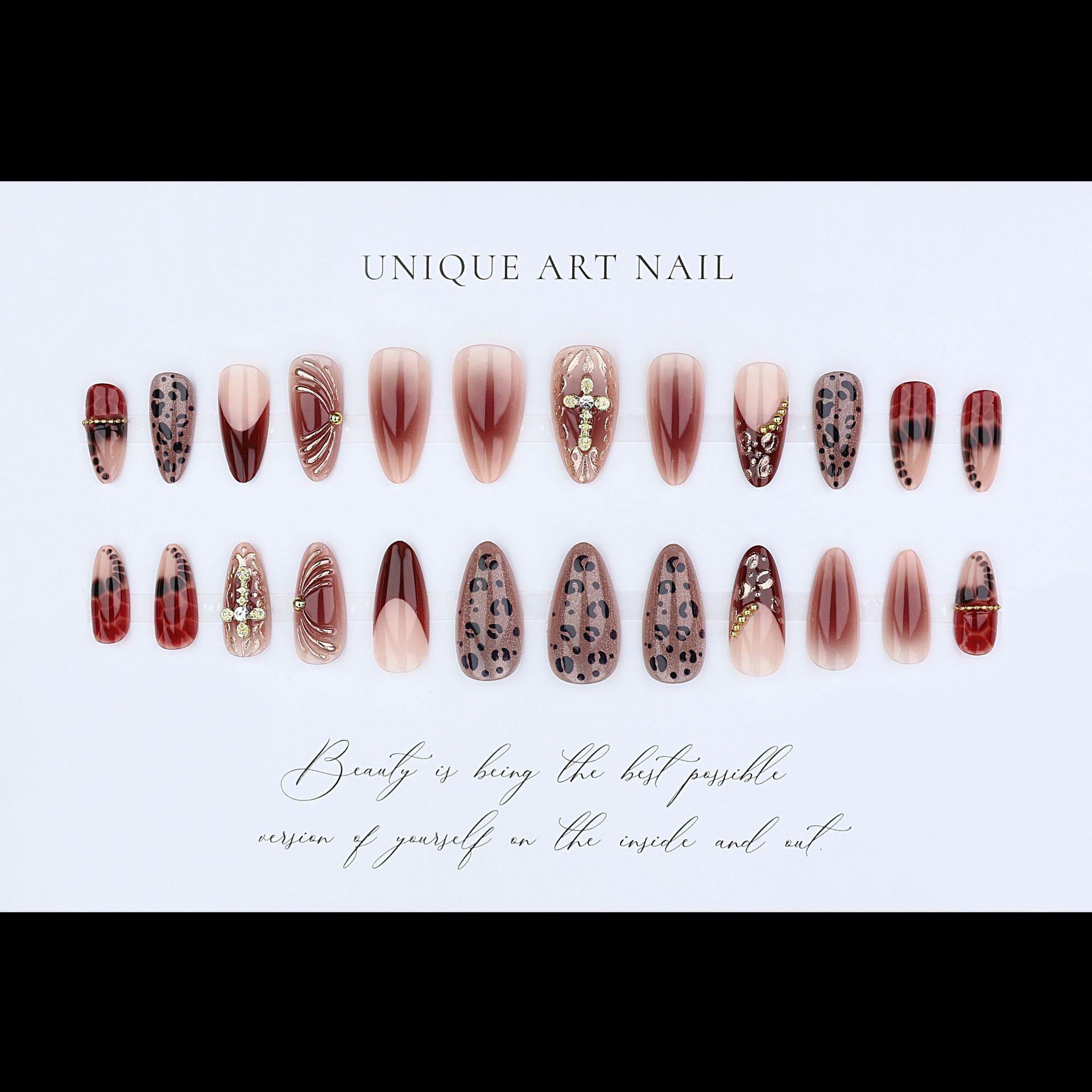 Faux ongles dégradés rouge bor - Nail Art Design avis et prix